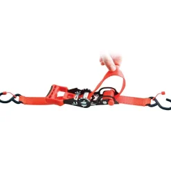 Polyester Ratchet Strap Tie Down: 14' Long, 1-1/4