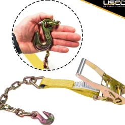 Polyester Ratchet Strap Tie Down: 27' Long, 2