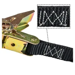 Polyester Ratchet Strap Tie Down: 10' Long, 1" Wide, 1500 lb Breaking Strength, 500.000 lb Load Capacity