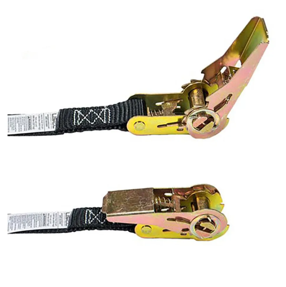 Polyester Ratchet Strap Tie Down: 10' Long, 1" Wide, 1500 lb Breaking Strength, 500.000 lb Load Capacity