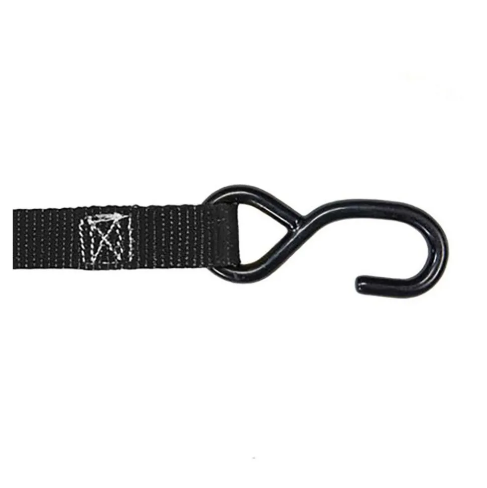 Polyester Ratchet Strap Tie Down: 15' Long, 1" Wide, 1200 lb Breaking Strength, 400.000 lb Load Capacity