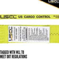 Polyester Ratchet Strap Tie Down: 18' Long, 2" Wide, 10000 lb Breaking Strength, 3333.000 lb Load Capacity