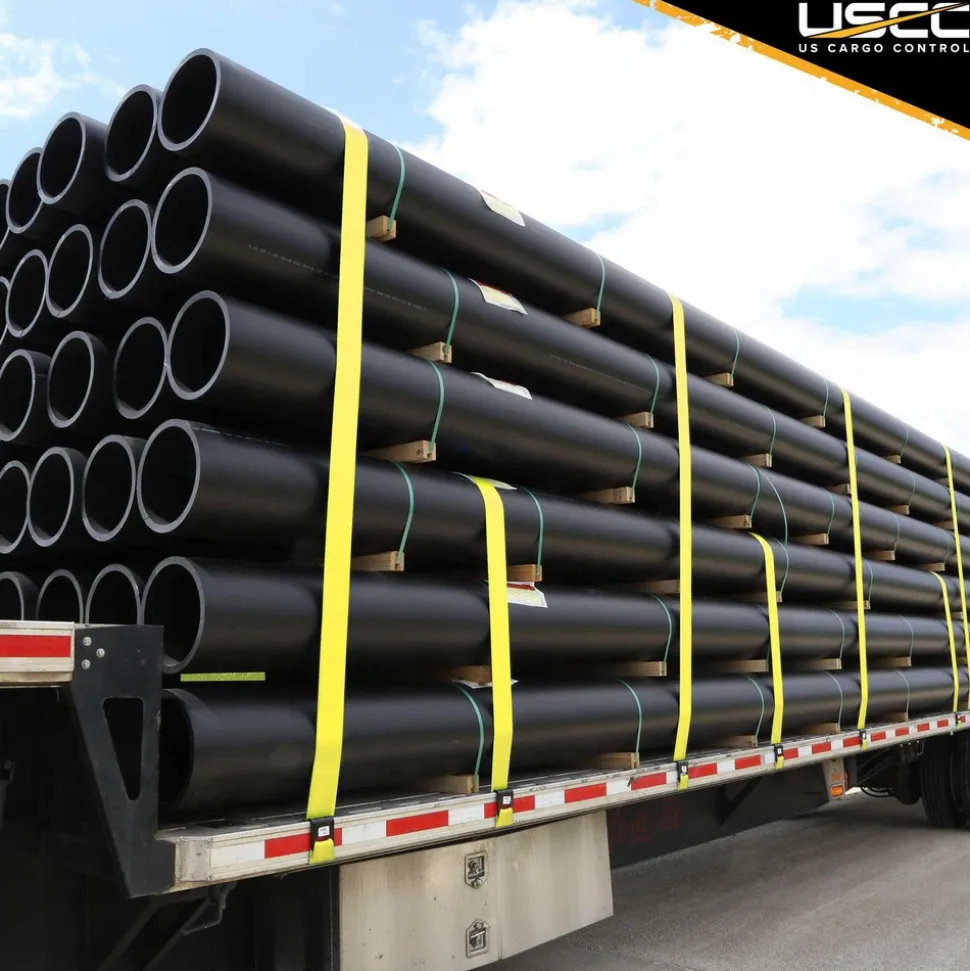 Polyester Ratchet Strap Tie Down: 18' Long, 2" Wide, 10000 lb Breaking Strength, 3333.000 lb Load Capacity