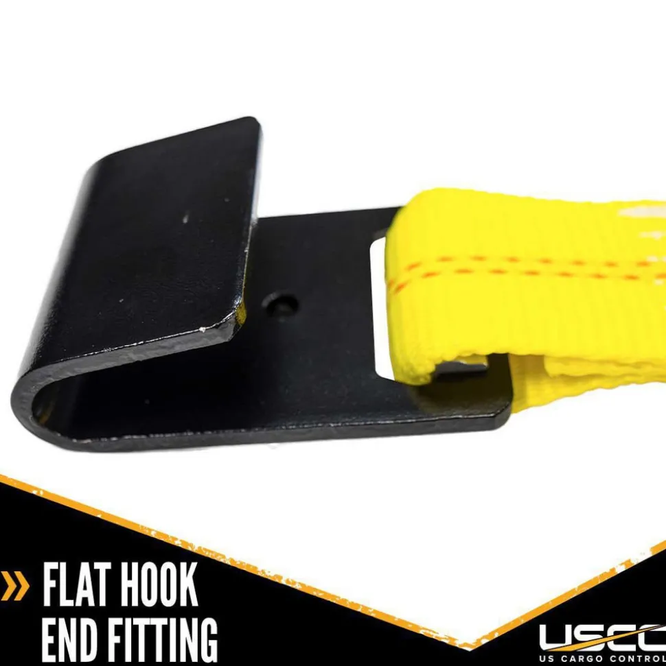 Polyester Ratchet Strap Tie Down: 18' Long, 2" Wide, 10000 lb Breaking Strength, 3333.000 lb Load Capacity