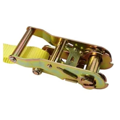 Polyester Ratchet Strap Tie Down: 15' Long, 1" Wide, 1200 lb Breaking Strength, 400.000 lb Load Capacity