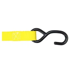 Polyester Ratchet Strap Tie Down: 15' Long, 1" Wide, 1200 lb Breaking Strength, 400.000 lb Load Capacity