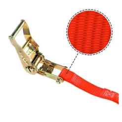 Polyester Ratchet Strap Tie Down: 15' Long, 1