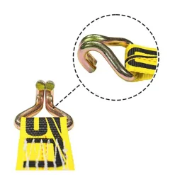 Polyester Ratchet Strap Tie Down: 12' Long, 2