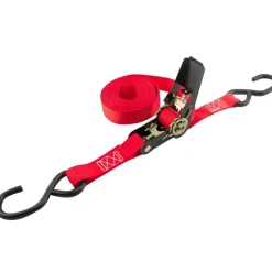 Polyester Ratchet Strap Tie Down: 15' Long, 1