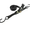 Polyester Ratchet Strap Tie Down: 15' Long, 1" Wide, 1200 lb Breaking Strength, 400.000 lb Load Capacity
