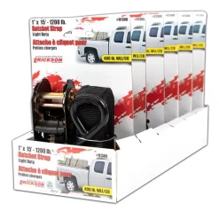 Polyester Ratchet Strap Tie Down: 15' Long, 1
