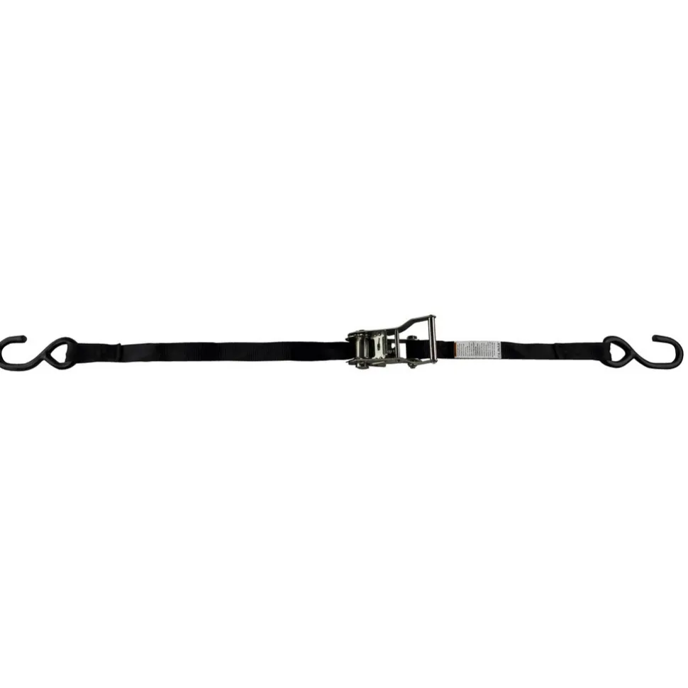 Polyester Ratchet Strap Tie Down: 10' Long, 1" Wide, 2100 lb Breaking Strength, 700.000 lb Load Capacity