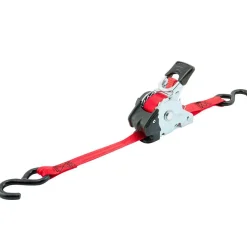 Polyester Retractable Ratchet Tie-Down Tie Down: 10' Long, 1" Wide, 1200 lb Breaking Strength, 400.000 lb Load Capacity