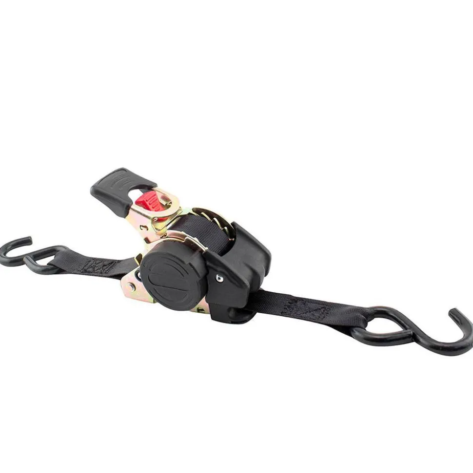 Polyester Retractable Ratchet Tie-Down Tie Down: 6' Long, 1" Wide, 1500 lb Breaking Strength, 500.000 lb Load Capacity