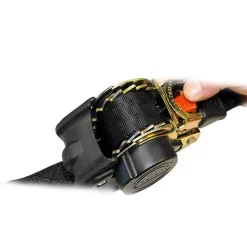 Polyester Retractable Ratchet Tie-Down Tie Down: 9' Long, 1" Wide, 1200 lb Breaking Strength, 400.000 lb Load Capacity