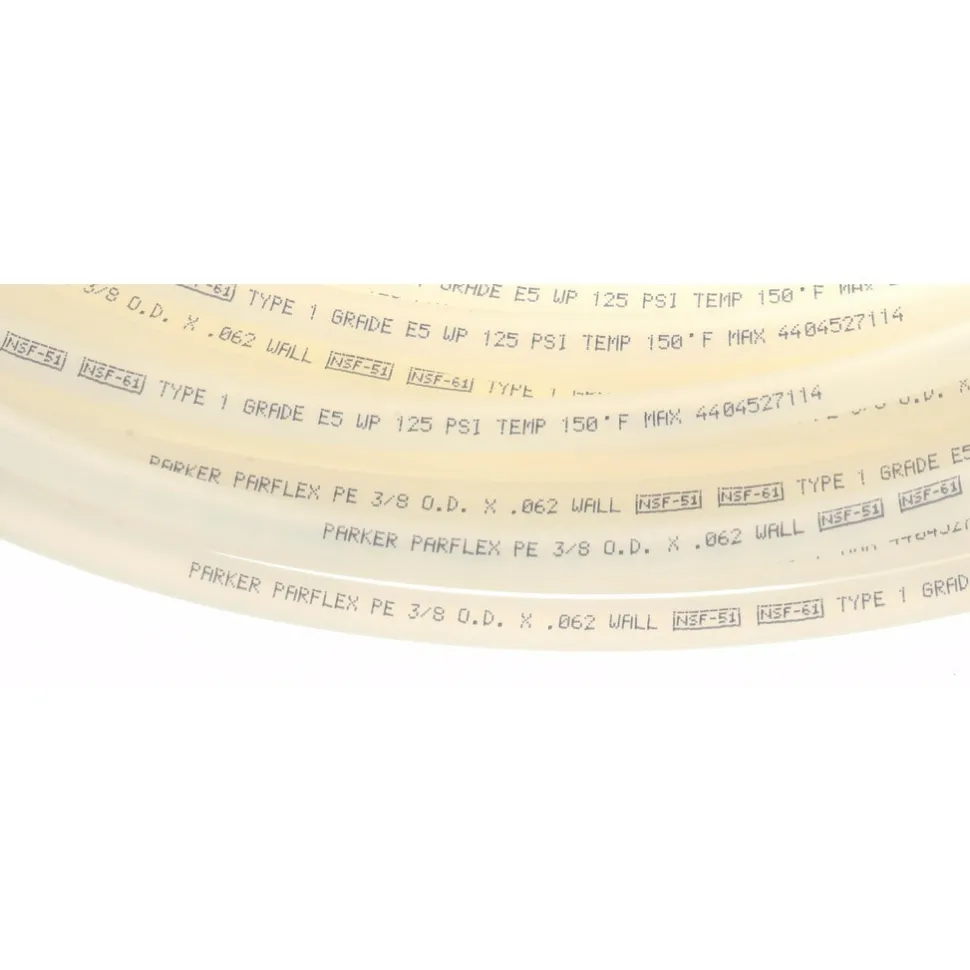 Polyethylene Tube: 1/4" ID x 3/8" OD, 100' Long