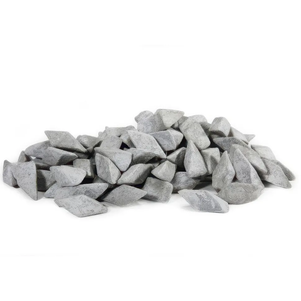 Polyhedron Tumbling Media: Ceramic Carrier, Aluminum Oxide Abrasive, 3/8" Long, 1/2" High