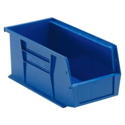 Polypropylene Hopper Stacking Bin: 5-1/2" OAW, 10-7/8" OAL, 5" OAH, Blue