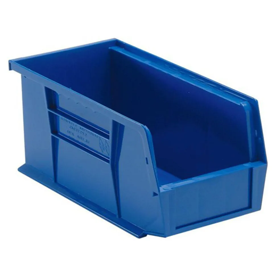 Polypropylene Hopper Stacking Bin: 5-1/2" OAW, 10-7/8" OAL, 5" OAH, Blue
