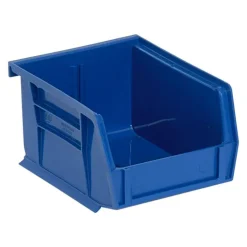 Polypropylene Hopper Stacking Bin: 4-1/8" OAW, 5-3/8" OAL, 3" OAH, Blue