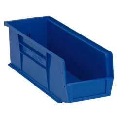 Polypropylene Hopper Stacking Bin: 5-1/2" OAW, 14-3/4" OAL, 5" OAH, Blue