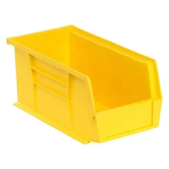 Polypropylene Hopper Stacking Bin: 5-1/2" OAW, 10-7/8" OAL, 5" OAH, Yellow