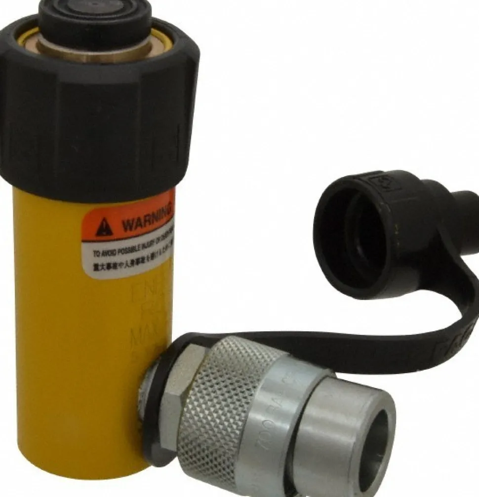 Portable Hydraulic Cylinder: 5 Ton, 1" Stroke, Single Acting, 0.99 cu in