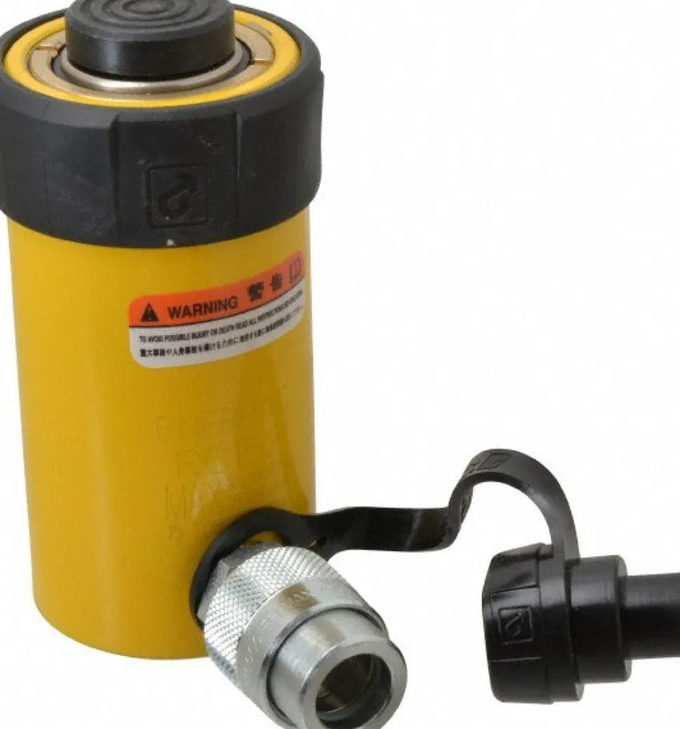 Portable Hydraulic Cylinder: 16 Ton, 2" Stroke, Single Acting, 6.28 cu in