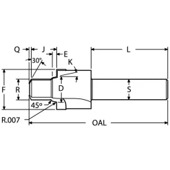 Porting Tool: 1.635" Spotface Dia, 3/4" Tube OD, Reamer, Tube Dash #12