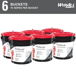 PowerClean™ ProScrub™ Heavy Duty Wet Towels (91371), Dual Action Cleaning, Large 9.5" x 12" Wipes, Bucket Included