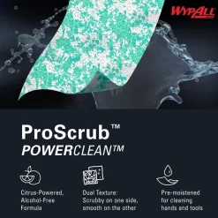 PowerClean™ ProScrub™ Heavy Duty Wet Towels (91371), Dual Action Cleaning, Large 9.5