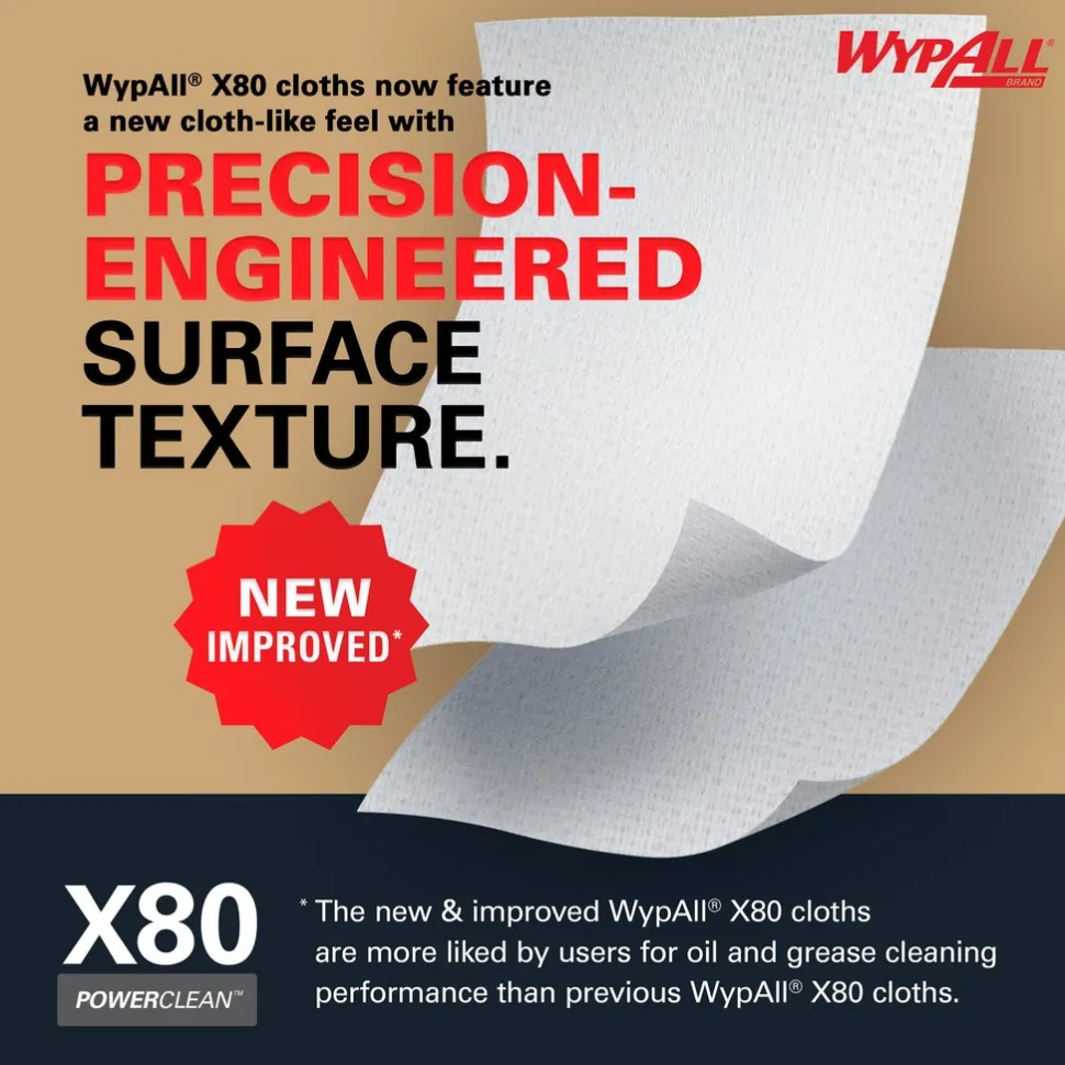 PowerClean™ x80 Heavy Duty Cloths (41043), Jumbo Roll, Extended Use Towels, Blue