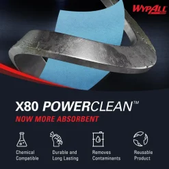 PowerClean™ x80 Heavy Duty Cloths (41041), Brag Box, Extended Use Towels, Blue