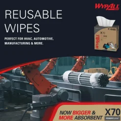 PowerCleanâ„¢ x70 Medium Duty Cloths (41455), Pop-Up Box Cloths, Long Lasting Towels, White