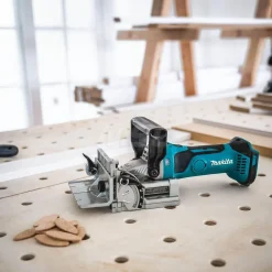 Power Planers & Joiners; Type: Cordless Plate Joiner; Depth of Cut (Inch): 3/4; Maximum Width (Inch): 5-1/2; Speed (RPM): 12000; Depth Capacity (Inch): 3/4; Compatible Biscuits (#): 0; 20; 10; Voltage: 18; Includes: (1) 4 in Carbide Tipped Blade for Plate Joiner (A-95118); (1) Dust Bag (123150-5)