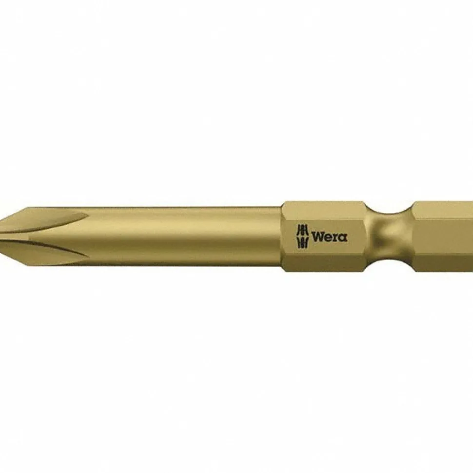 Power Screwdriver Bit: #2 Phillips, PH2 Speciality Point Size, 1/4" Hex Drive