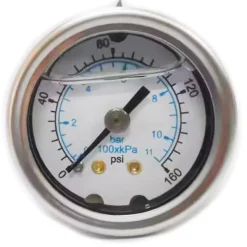 Pressure Gauge: 1-1/2" Dial, 160 psi, 1/8" Thread, NPT, Center Back Mount
