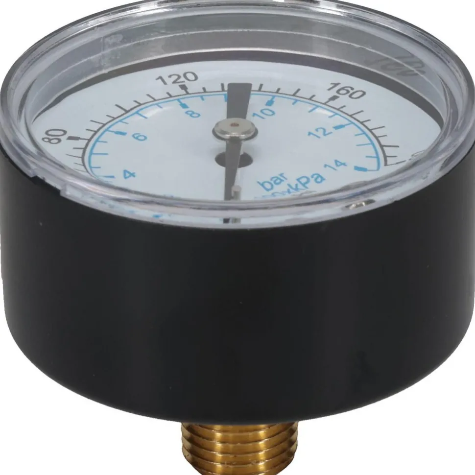 Pressure Gauge: 2" Dial, 200 psi, 1/4" Thread, NPT, Center Back Mount