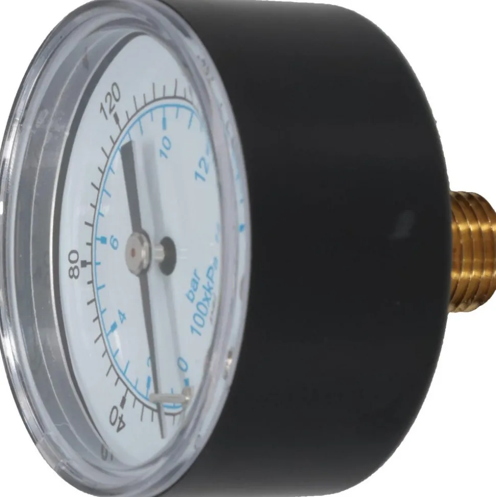 Pressure Gauge: 2" Dial, 200 psi, 1/4" Thread, NPT, Center Back Mount