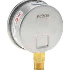 Pressure Gauge: 2-1/2" Dial, 600 psi, 1/4" Thread, NPT, Lower Mount