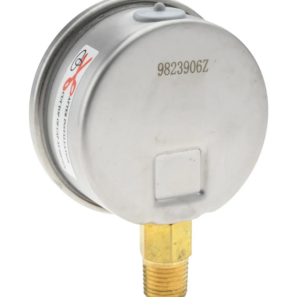 Pressure Gauge: 2-1/2" Dial, 600 psi, 1/4" Thread, NPT, Lower Mount