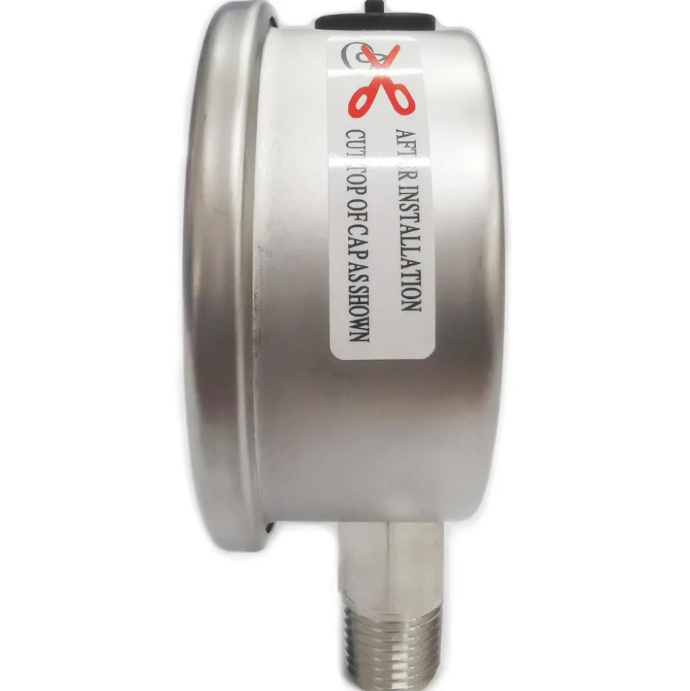 Pressure Gauge: 2-1/2" Dial, 160 psi, 1/4" Thread, NPT, Lower Mount