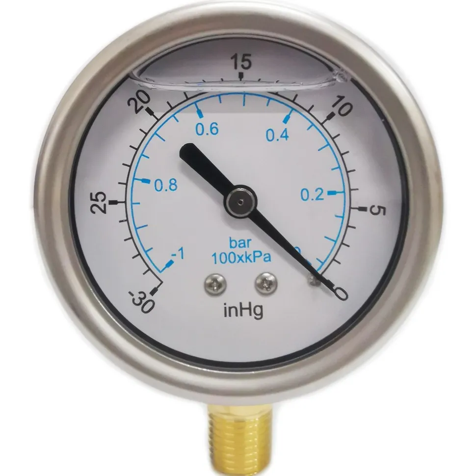 Pressure Gauge: 2-1/2" Dial, 1/4" Thread, NPT, Lower Mount