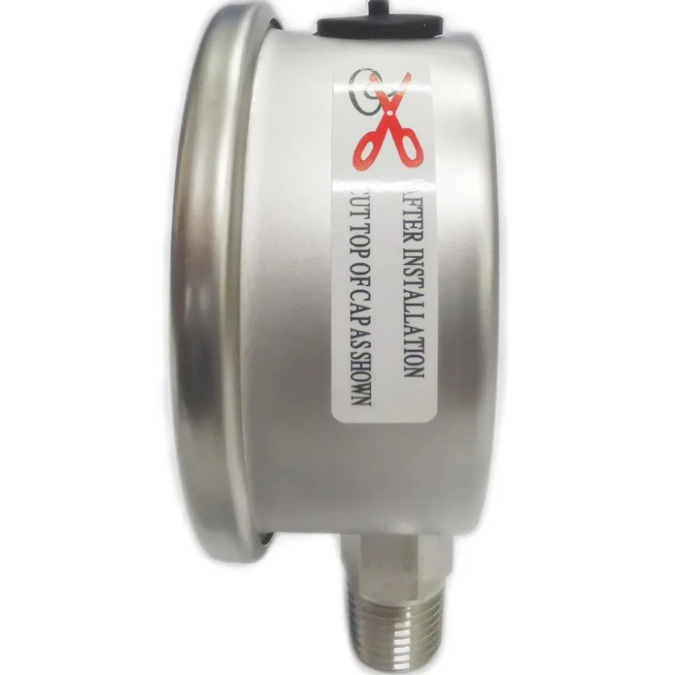 Pressure Gauge: 2-1/2" Dial, 1/4" Thread, NPT, Lower Mount