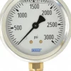 Pressure Gauge: 2-1/2" Dial, 0 to 3,000 psi, 1/4" Thread, NPT, Lower Mount