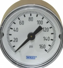 Pressure Gauge: 1-1/2" Dial, 0 to 160 psi, 1/8" Thread, NPT, Center Back Mount