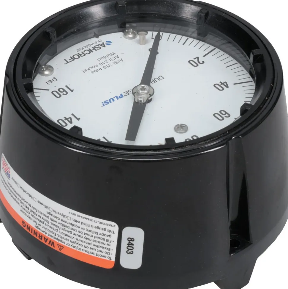 Pressure Gauge: 4-1/2" Dial, 0 to 160 psi, 1/4" Thread, MNPT, Rear Flange Mount