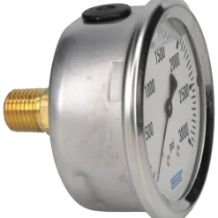 Pressure Gauge: 2-1/2" Dial, 0 to 3,000 psi, 1/4" Thread, NPT, Center Back Mount