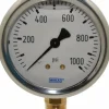 Pressure Gauge: 2-1/2" Dial, 0 to 1,000 psi, 1/4" Thread, NPT, Lower Mount