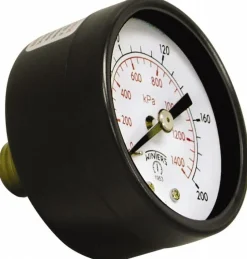 Pressure Gauge: 1-1/2" Dial, 0 to 160 psi, 1/8" Thread, NPT, Center Back Mount